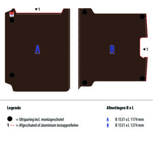 Vloerplaat 12 mm bruin tbv JUMPY L2 FWD (wielbasis 3275)